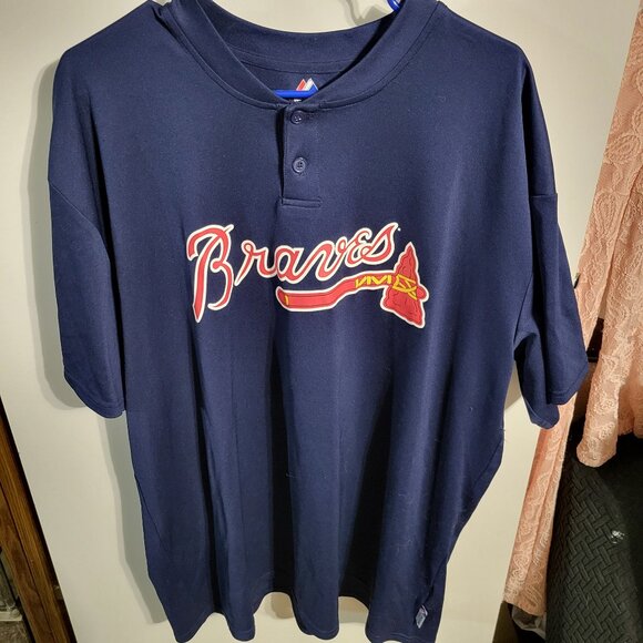 Majestic Other - MENS VINTAGE MAJESTIC ATLANTA BRAVES MLB JERSEY SZ 2XL